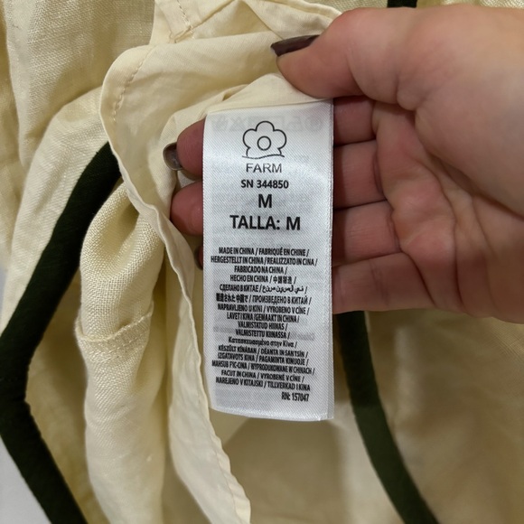 Farm Rio Sand Coconut Embroidery Halter Neck Mini Dress Size M - Picture 8 of 8